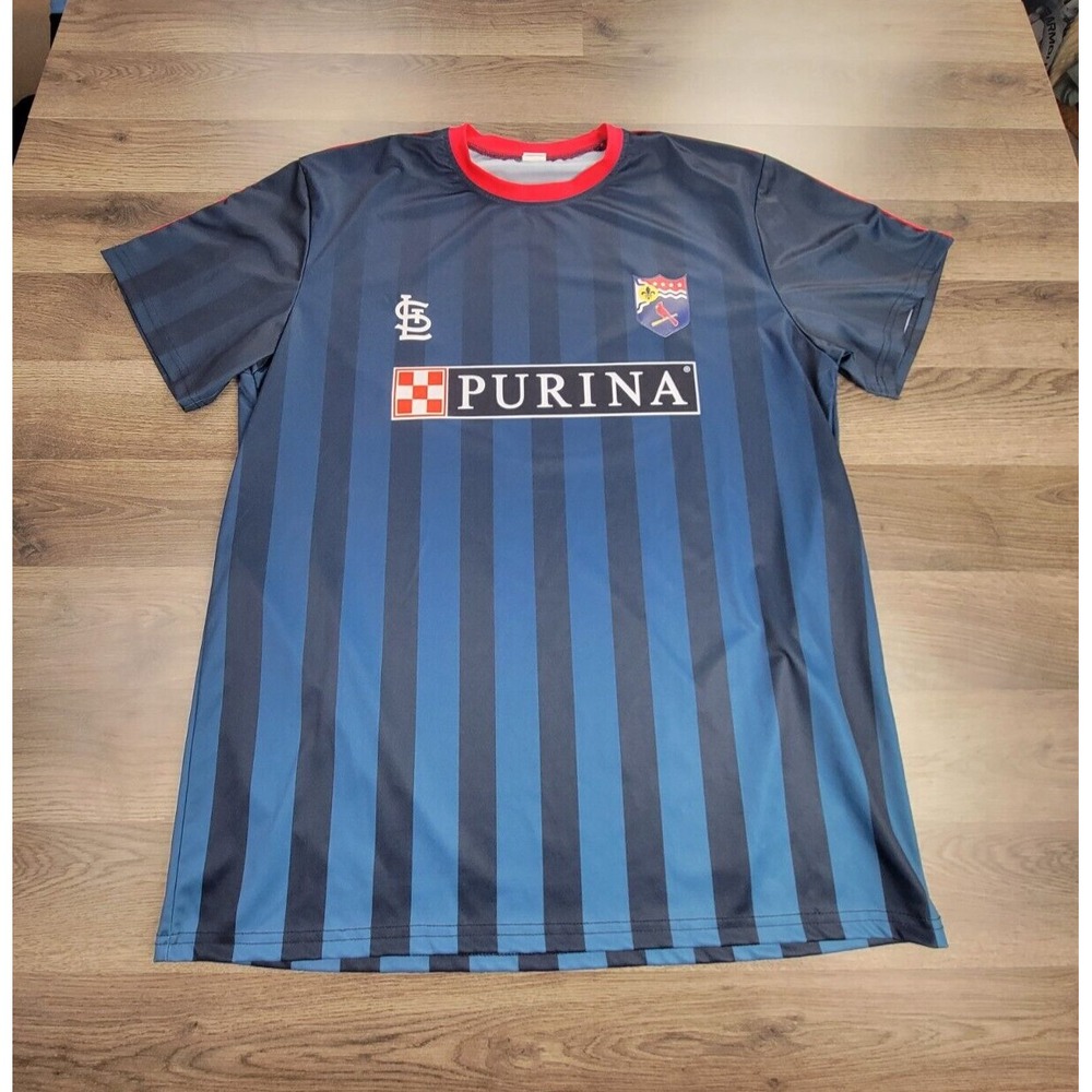 St. Louis Cardinals Soccer Jersey Size XL Navy Blue Men's Stadium Giveaway MLB